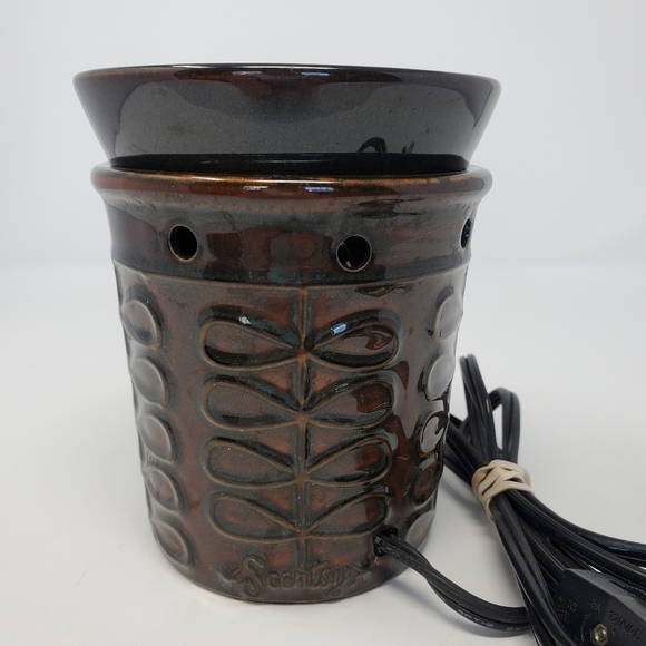 SCENTSY FARFALLE FULL SIZE WAX WARMER RETIRED RED BROWN GLAZE - Picture 4 of 14